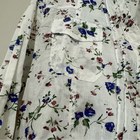Eden & Olivia Semi-Shear 100% Cotton Colorful Floral Long Sleeve Size S - Picture 7 of 11